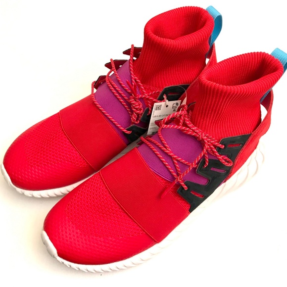 NEW adidas TUBULAR DOOM WINTER Shoes Red Size 11.5 - Picture 5 of 7